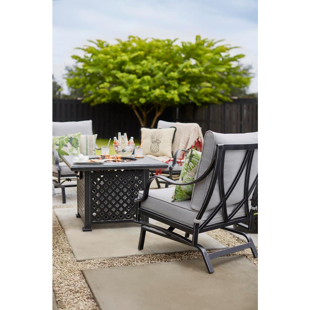 Hampton Bay Highland Point 5 Piece Black Pewter Aluminum Outdoor - Patio Furniture With Fire Pit Home Depot Hampton Bay Highland Point 5 Piece Black Pewter Aluminum Outdoor - Patio Furniture With Fire Pit Home Depot