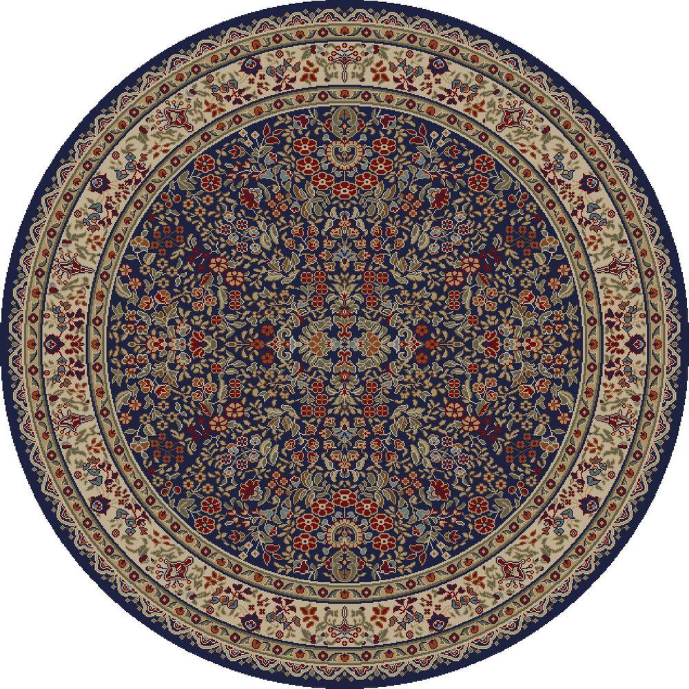 Concord Global Trading Jewel Sarouk Navy 5 ft. 3 in. Round Area Rug