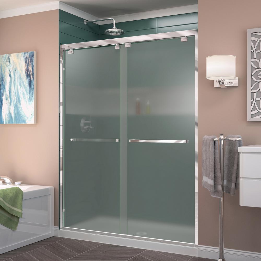 Frosted Shower Doors Showers The Home Depot
