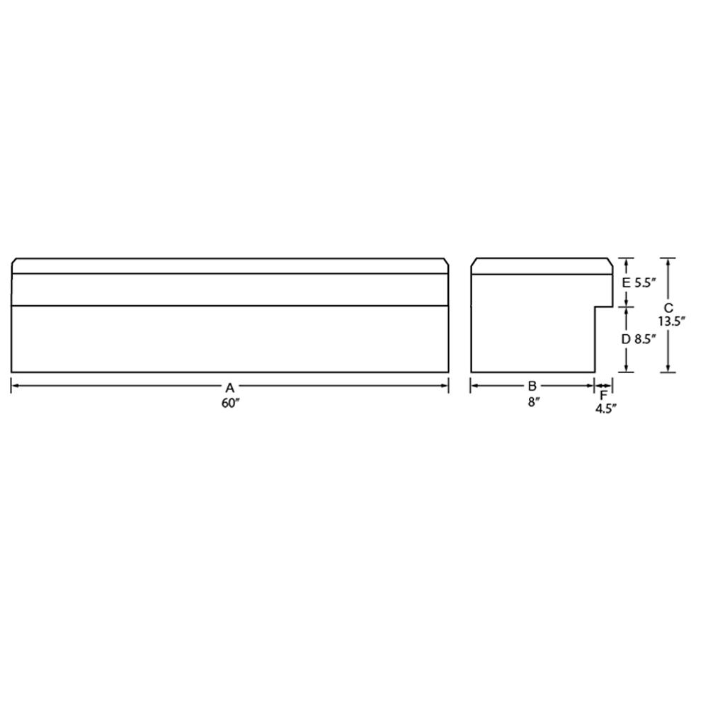 Silver color may vary Lund//Tradesman 9760 60-Inch Aluminum Side Mount Box Diamond Plated