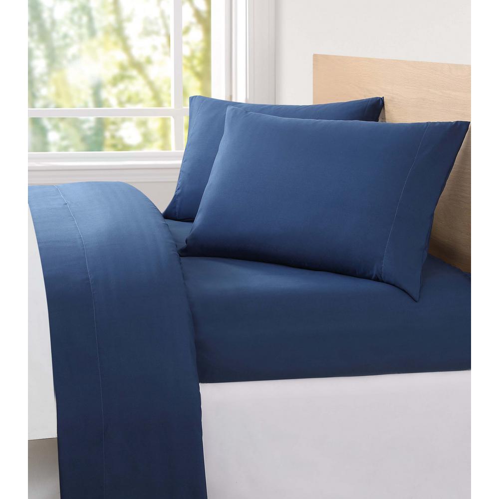 London Fog 6 Piece Solid Slate Blue Queen Sheet Set Ss9809btqn 4700 London Fog 6 Piece Solid Slate Blue Queen Sheet Set