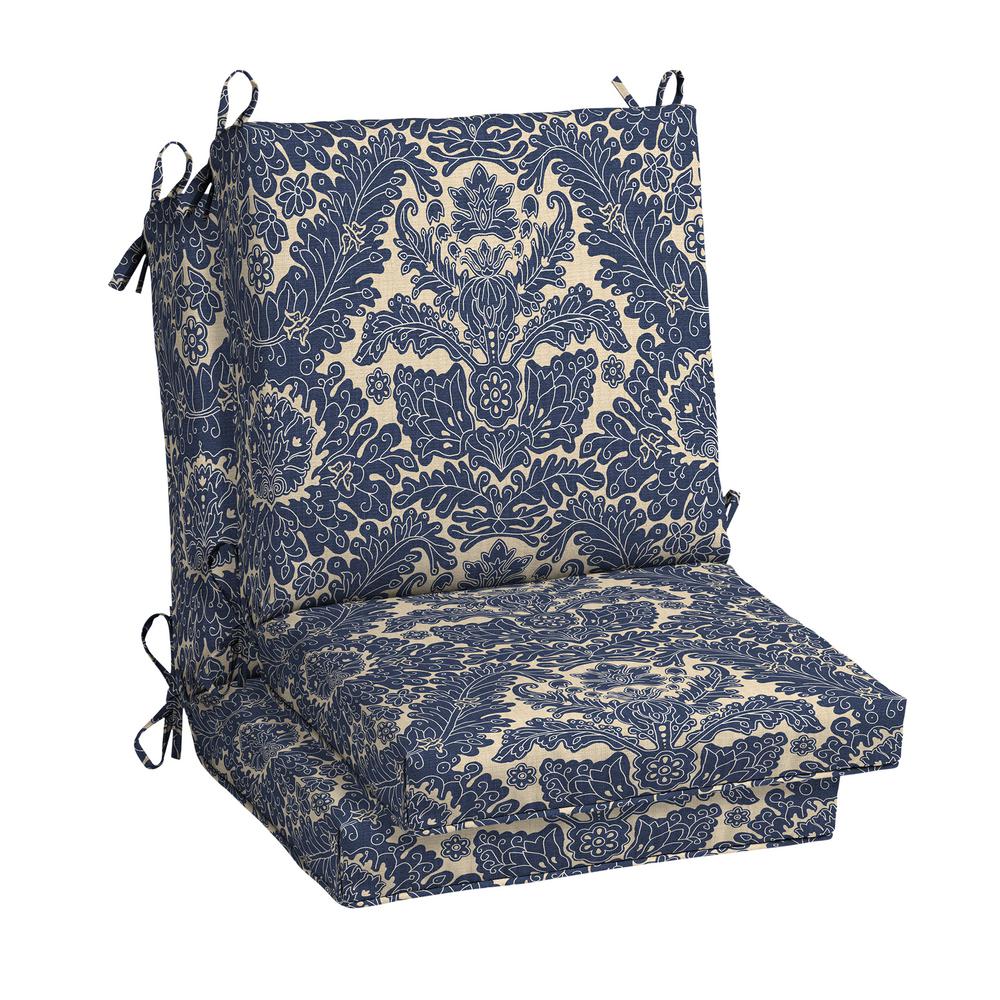 Hampton Bay Chelsea Damask Outdoor Dining Chair Cushion (2Pack