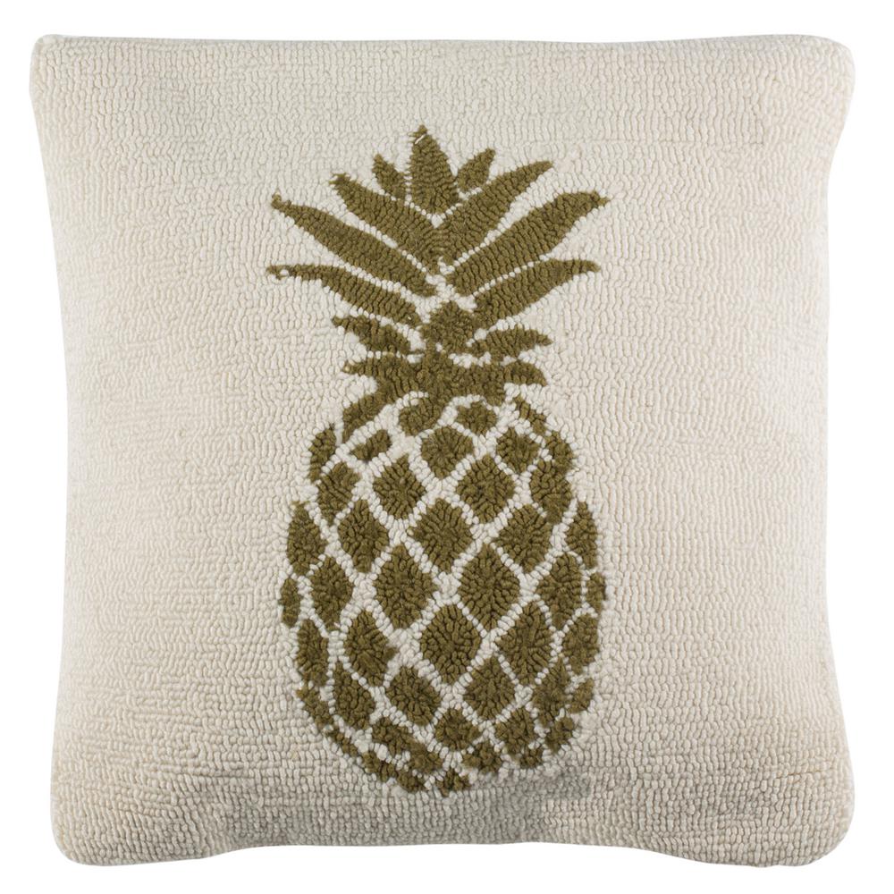 Safavieh Pure Pineapple Green/White Square Outdoor Throw PillowPPL255B2020 The Home Depot