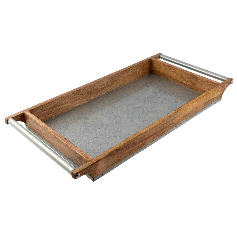 wood and iron tray