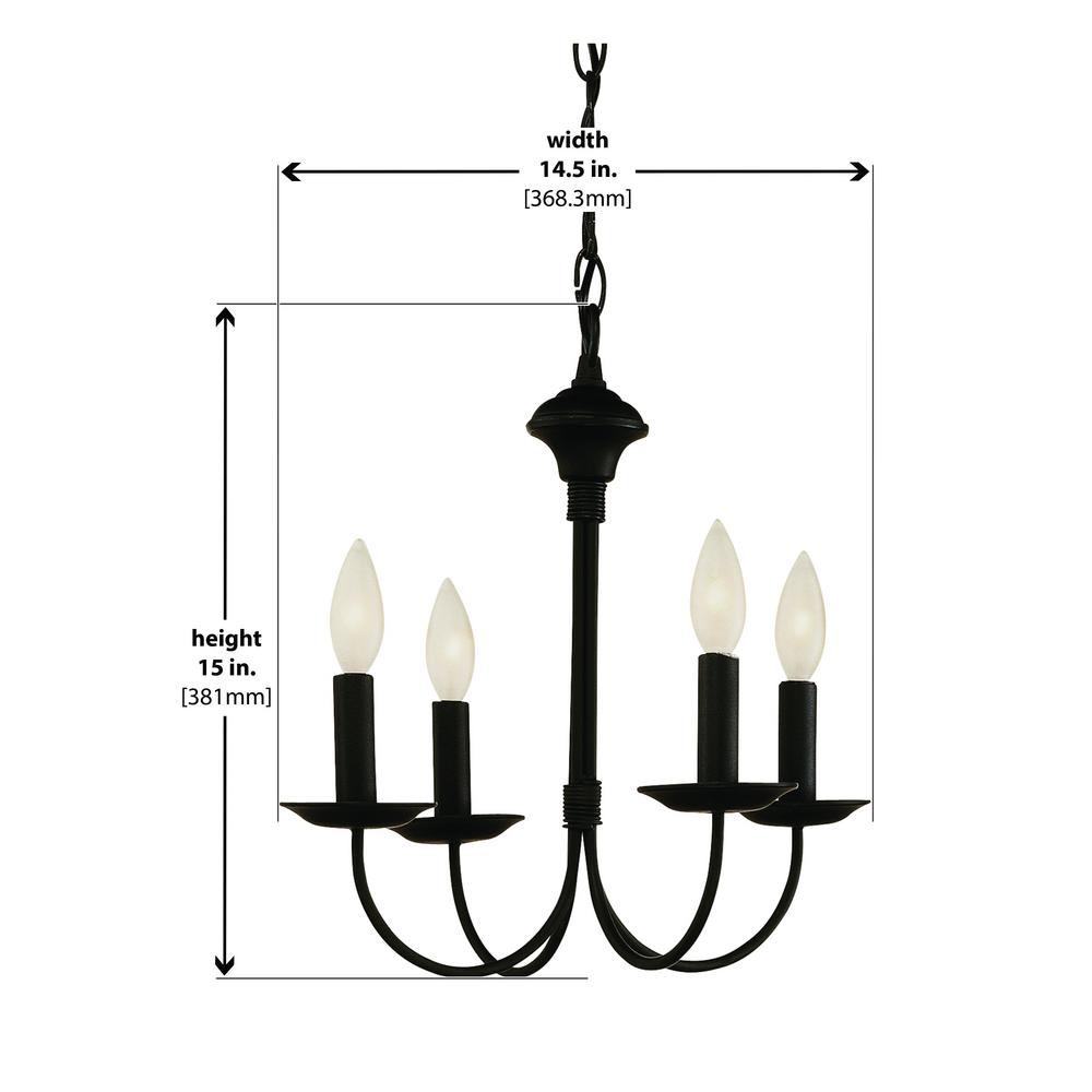 Bel Air Lighting Cabernet Collection 4 Light Black Chandelier 9014 Bel Air Lighting Cabernet Collection 4