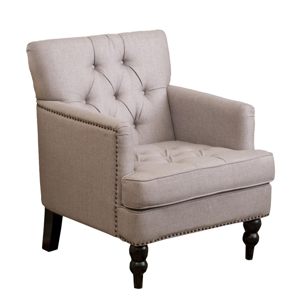 Malone Pewter Fabric Tufted Club Chair 296470 The Home Depot Malone Pewter Fabric Tufted Club Chair