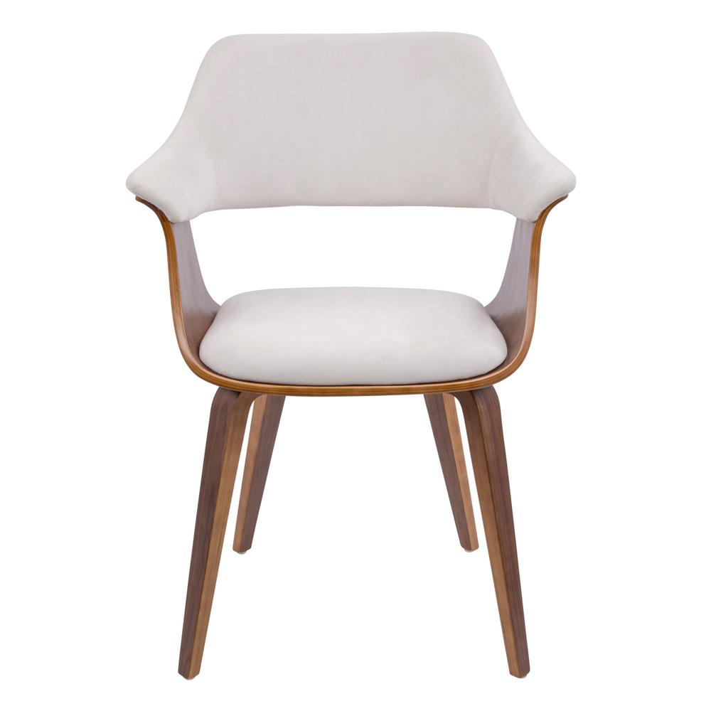Lumisource Lucci Walnut And Cream Velvet Dining Chair Ch Wl Lumisource Lucci Walnut And Cream Velvet Dining Chair