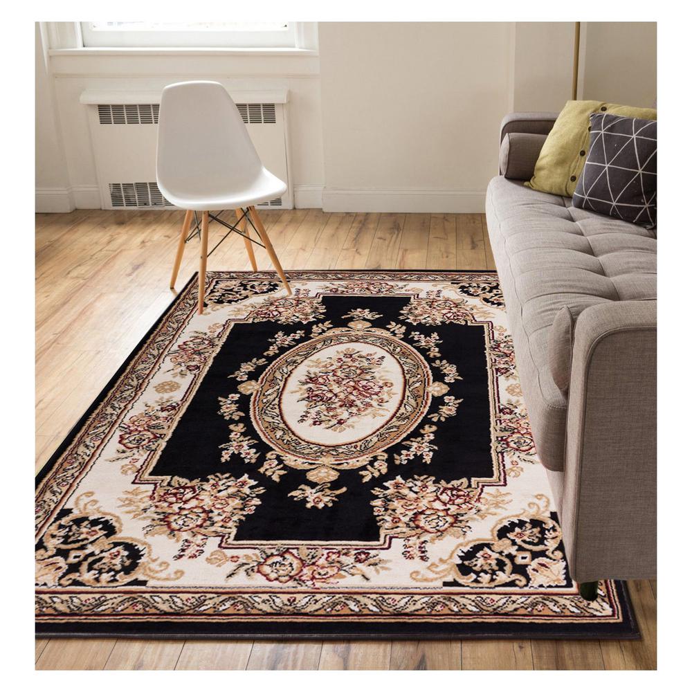 Well Woven Miami Medallion Centre Traditional French Aubsson Black 8 Miami Medallion Centre Traditional French Aubsson Black 8 Ft X 10 Area Rug