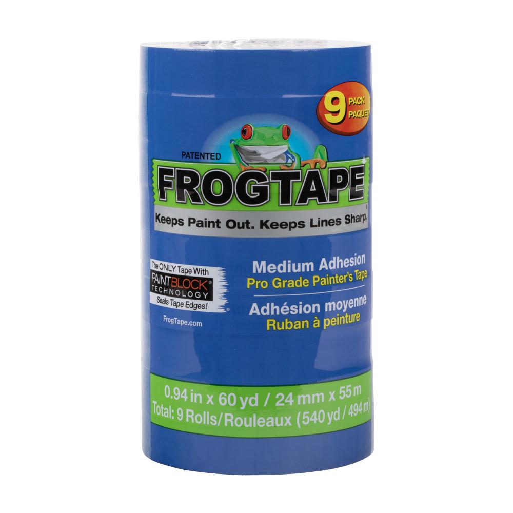 FrogTape Pro Grade 0.94 in. x 60 yds. Blue Painter's Tape with PaintBlock (9Pack)242751 The