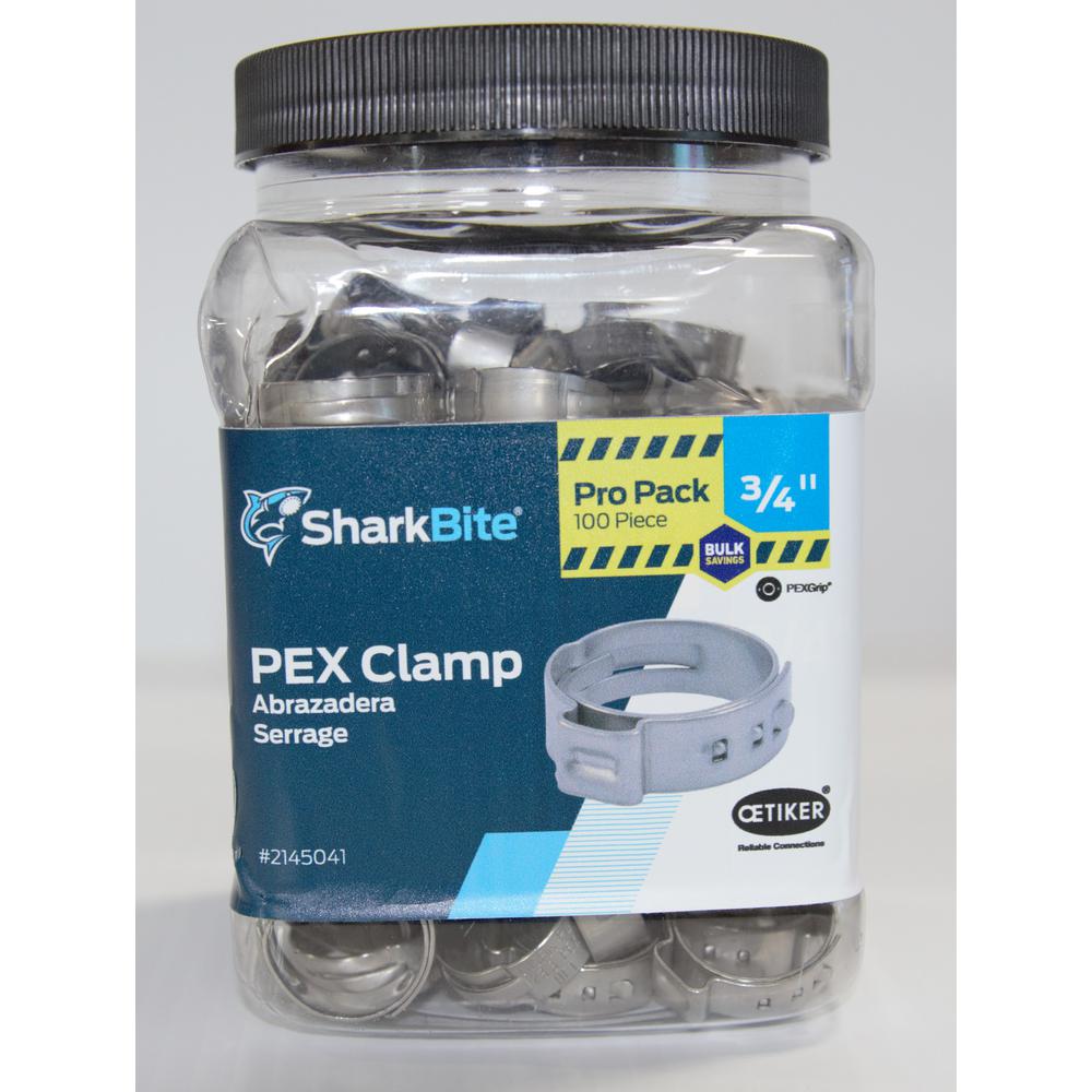SharkBite 3/4 in. PEX Barb Stainless Steel Clamp (100Pack)UC955ZJ100