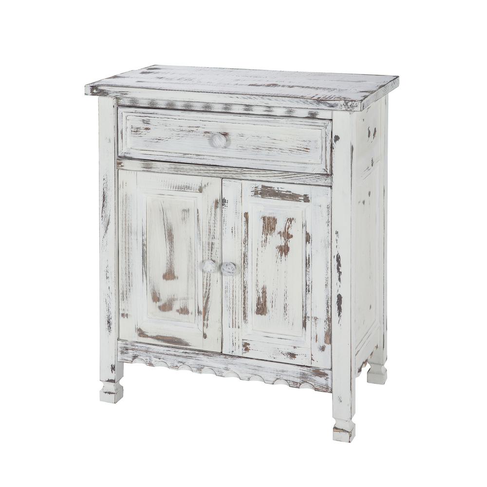 Alaterre Furniture Country Cottage White Antique Accent Cabinet Acca23wa The Home Depot