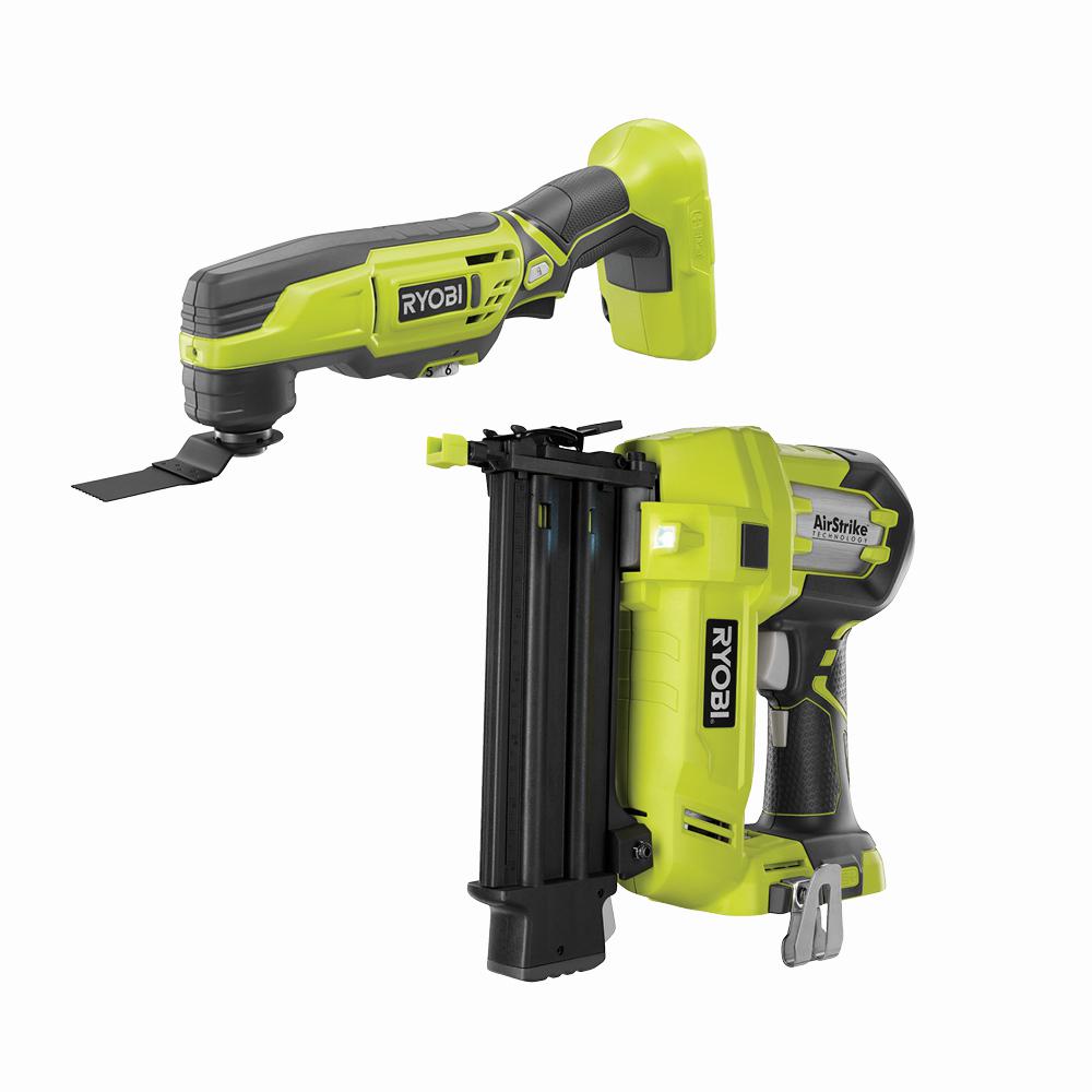 RYOBI 18Volt ONE+ AirStrike 18Gauge Cordless Brad Nailer with 18Volt