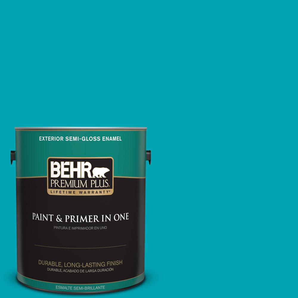 Behr Premium Plus 1 Gal 510b 6 Blue Jewel Semi Gloss Enamel 510b 6 Blue Jewel Semi Gloss Enamel