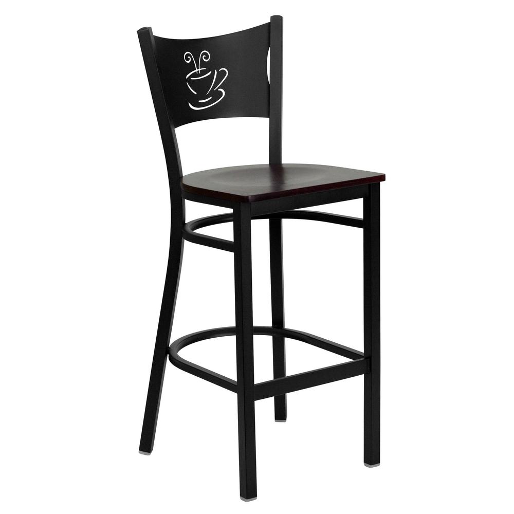 Flash Furniture Gany Wood Seat Black Metal Frame Bar Stool Cga Flash Furniture Gany Wood Seat Black Metal Frame Bar Stool