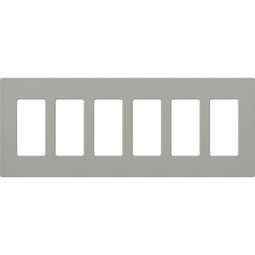 Reviews For Lutron Claro 6 Gang Decorator Rocker Wallplate Gray 1 Pack Cw 6 Gr The Home Depot