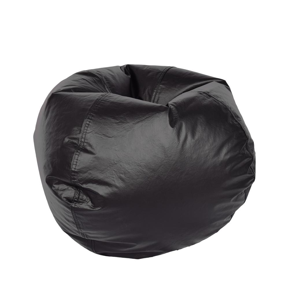 Ace Casual Furniture Black Vinyl Bean Bag The Home Depot