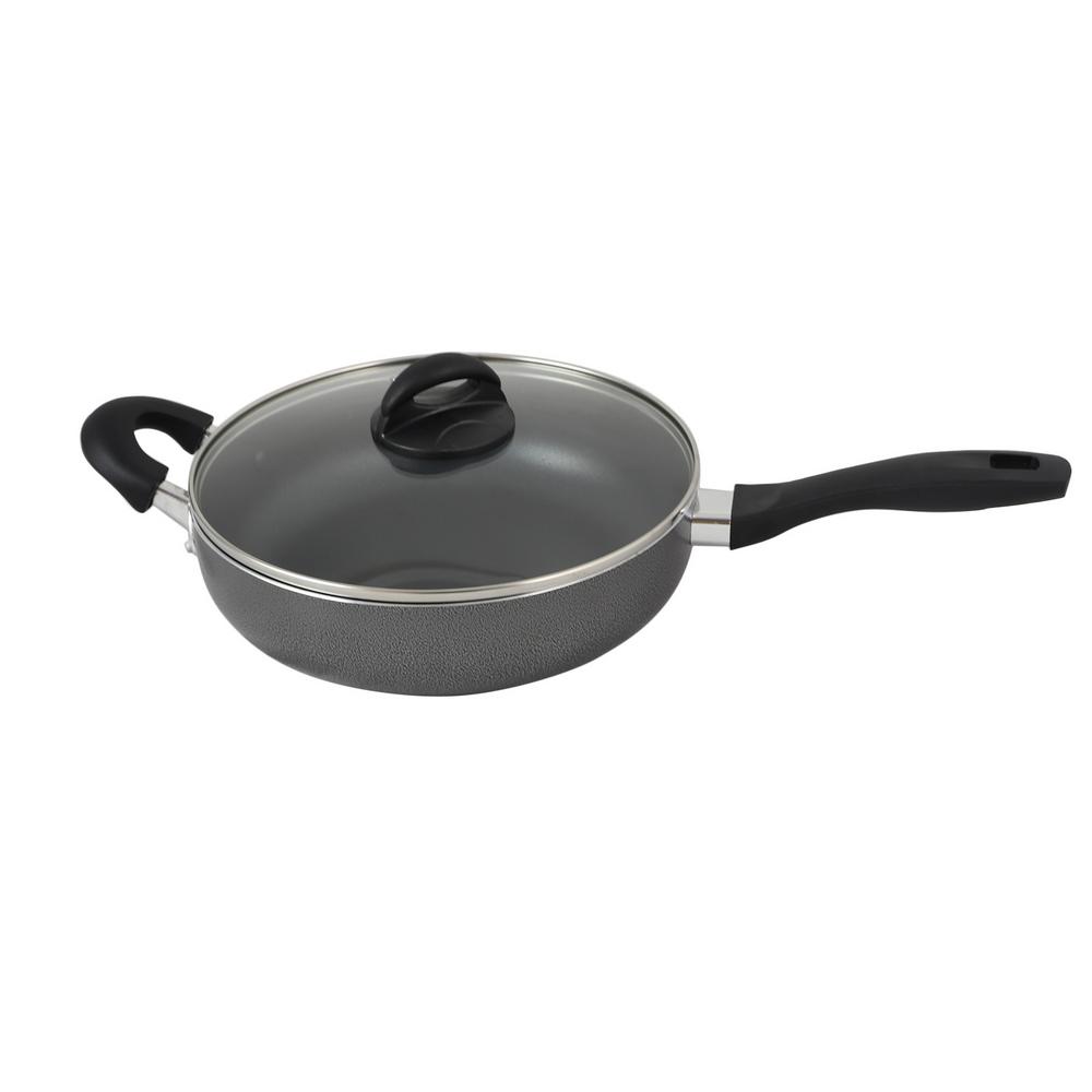 Oster Clairborne 3 qt. Aluminum Nonstick Saute Pan in Charcoal Grey ...