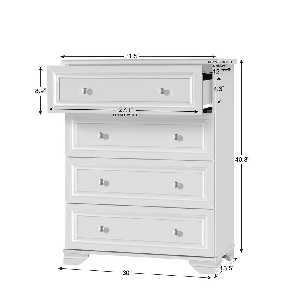 Belle Isle Furniture Llc South Lake 4 Drawer White Chest Of
