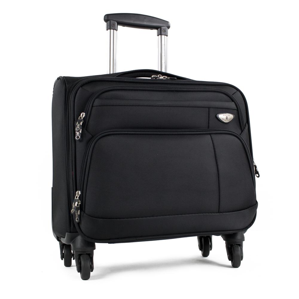 American Green Travel Franklin Black CarryOn Spinner Briefcase Luggage