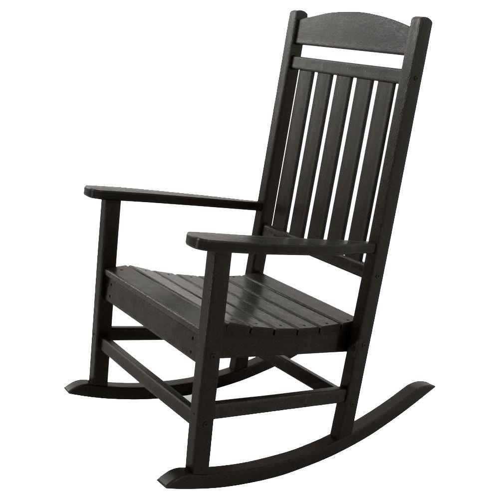 Ivy Terrace Classics Black Patio Rocker-IVR100BL - The Home Depot