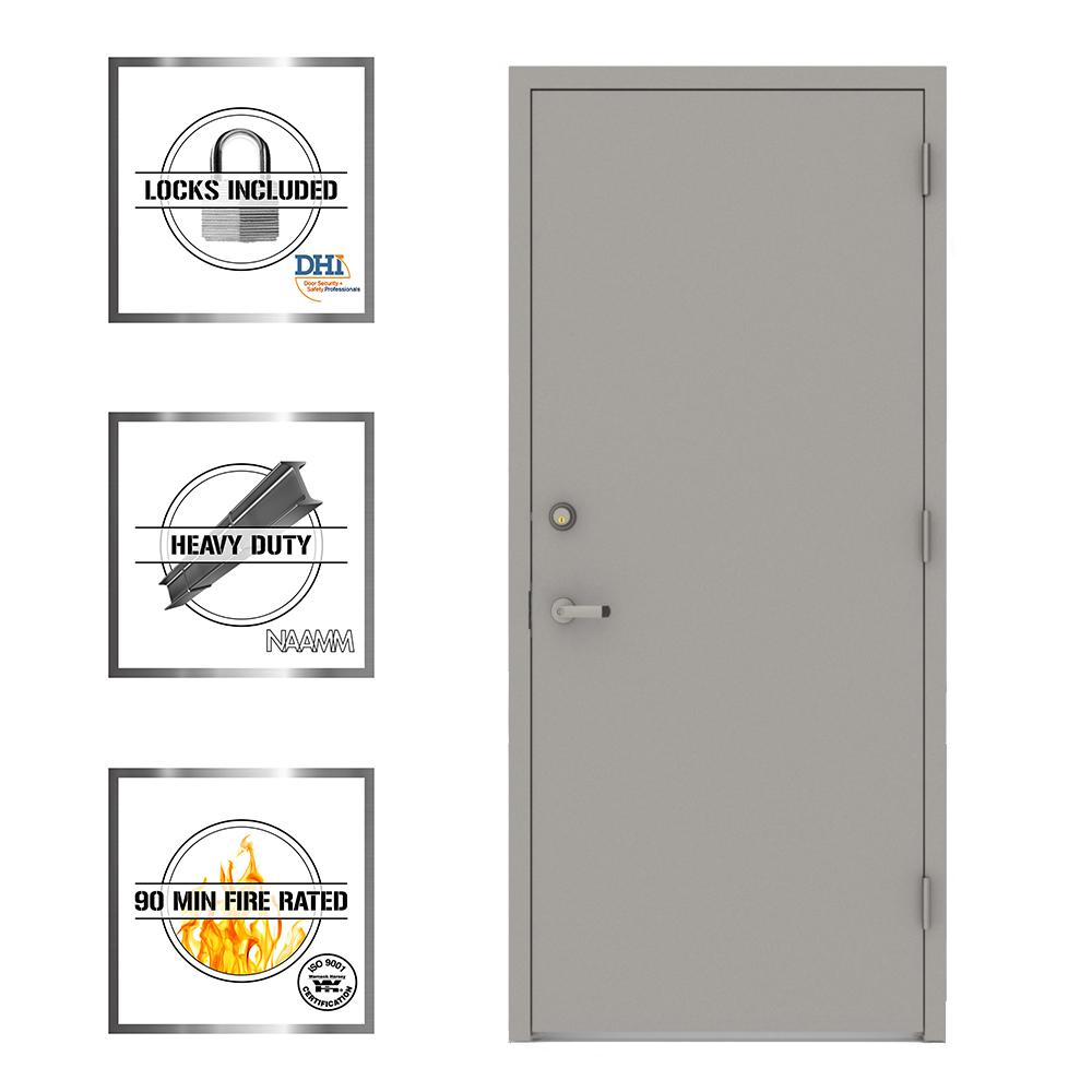L I F Industries 36 In X 84 In Gray Flush Steel Security