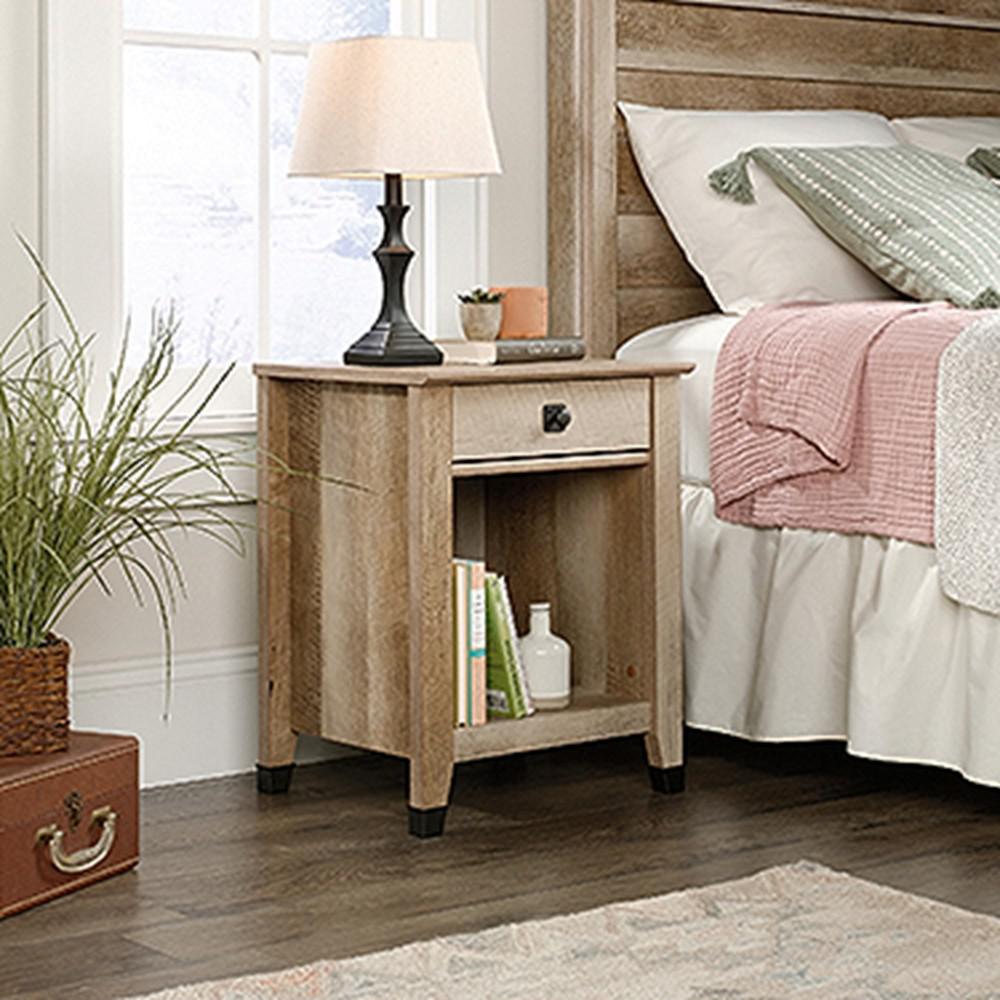 Furinno Home Living Bin Drawer French Oak Grey Nightstand-10004GYW/BK ...