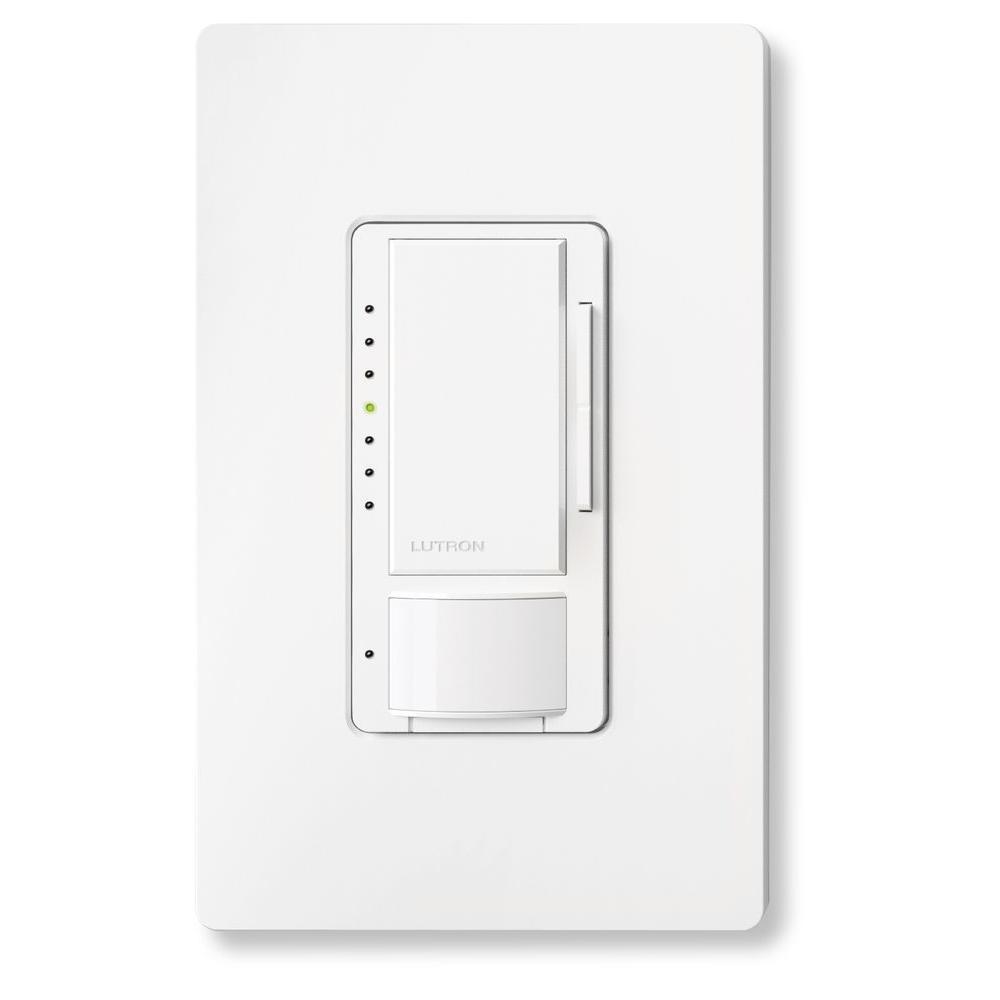 Lutron Maestro C.L Dimmer and Motion Sensor with Wallplate, Single Pole