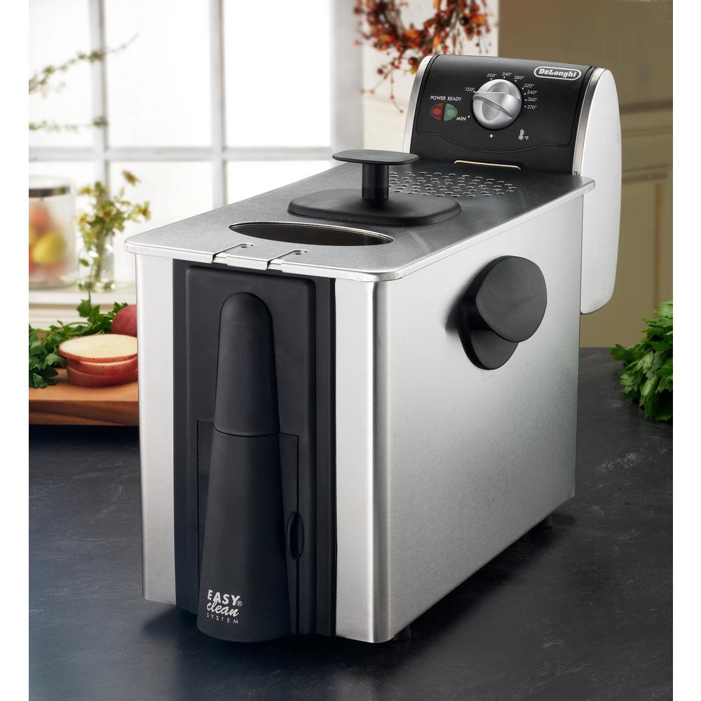 DeLonghi Dual Zone 4L Stainless Steel Deep Fryer with Easy Clean Drain