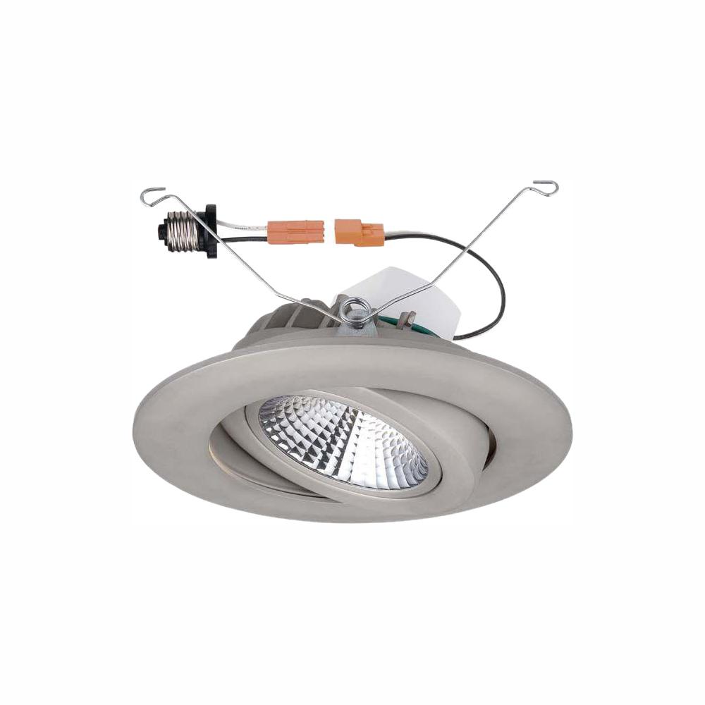 Commercial Electric 6 In Brushed Nickel Recessed Can Light Led Gimbal