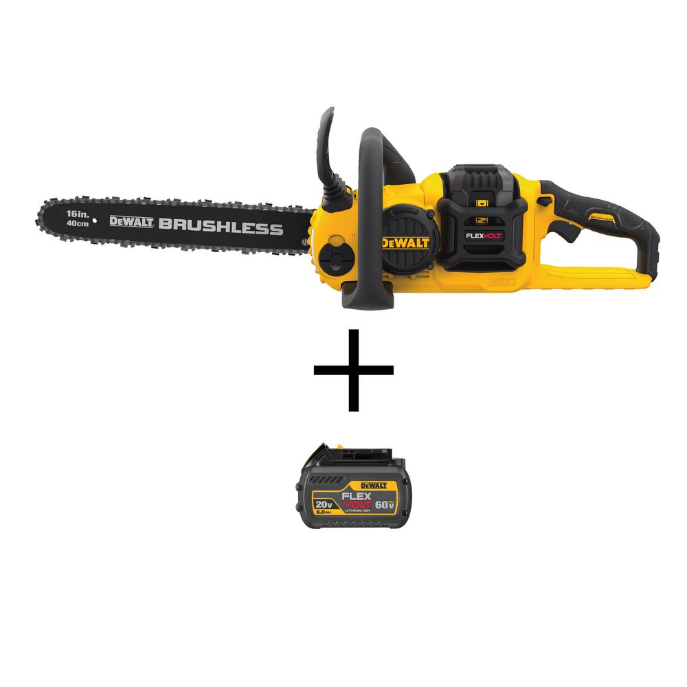 Dewalt 16 In 60 Volt Max Lithium Ion Cordless Flexvolt Brushless Chainsaw W 2 3ah Flexvolt Batteries And Charger