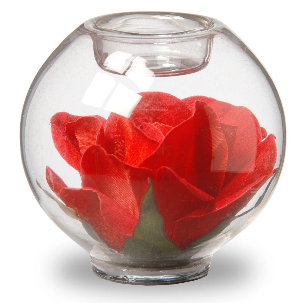 National Tree Company 4 in. Decorated Glass with Rose inside-RAV-QA030123-1 - The Home Depot