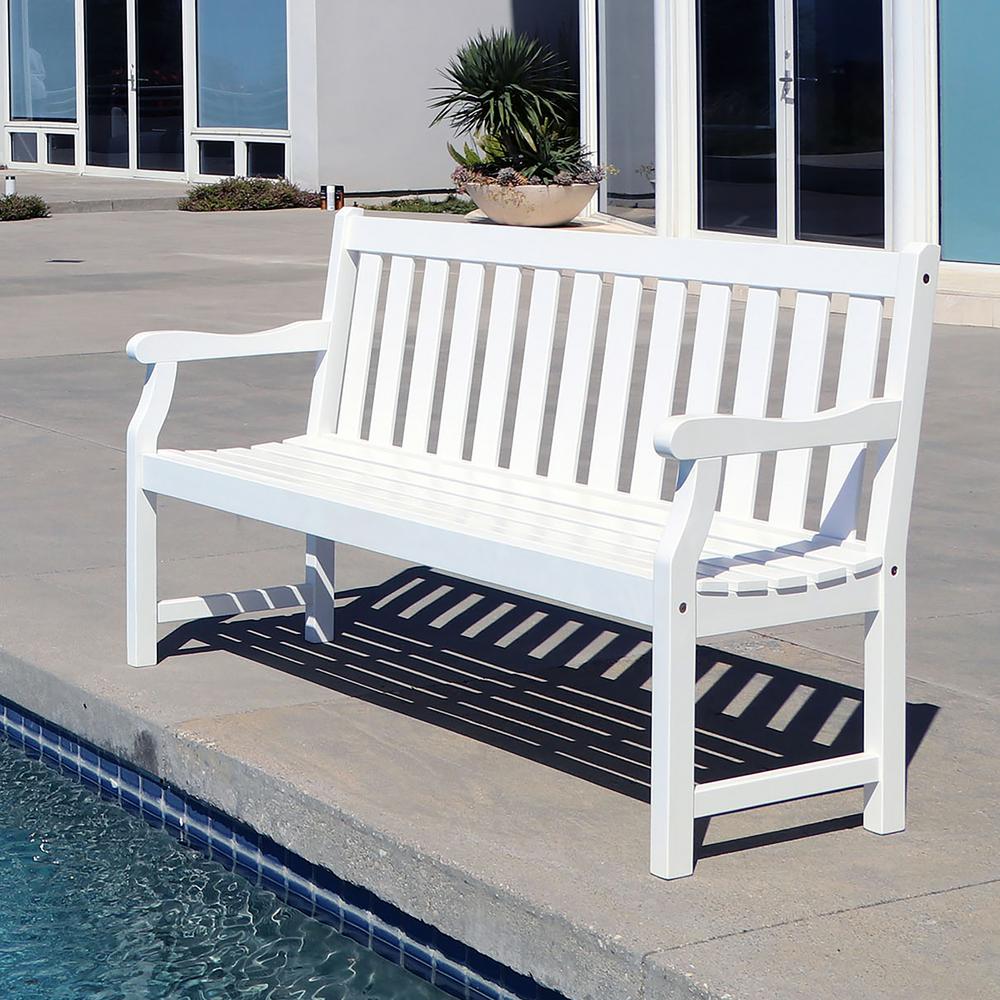 Vifah Eucalyptus Patio Bench V275 The Home Depot