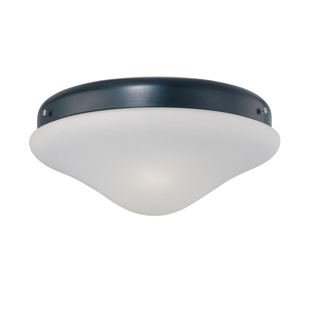 Hampton Bay 11 In Warm And Bright White Light Universal Led Ceiling 2 Light Black Ceiling Fan Kit