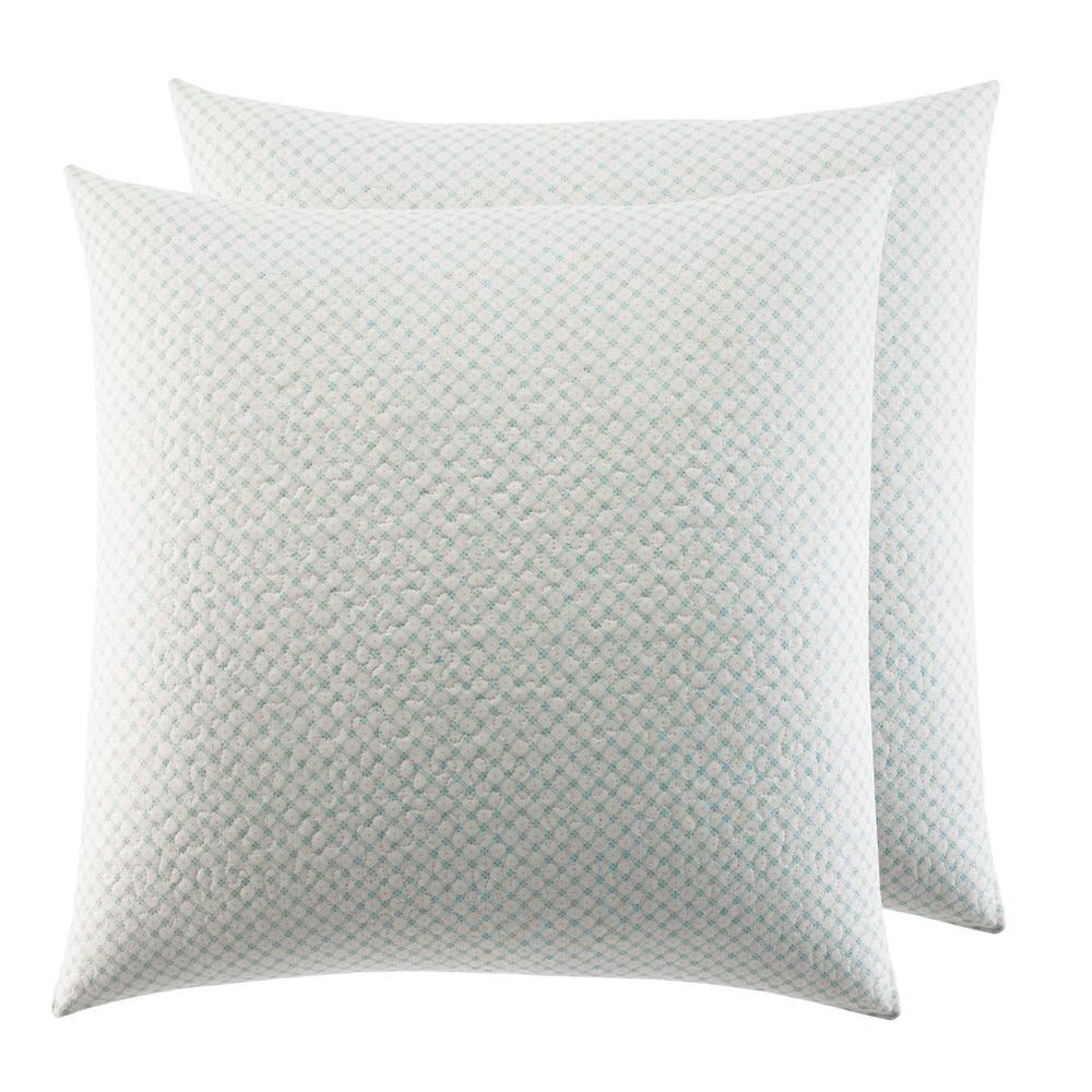 UPC 883893377455 product image for Laura Ashley Rowland Blue Solid Cotton Euro Sham (Set of 2) | upcitemdb.com