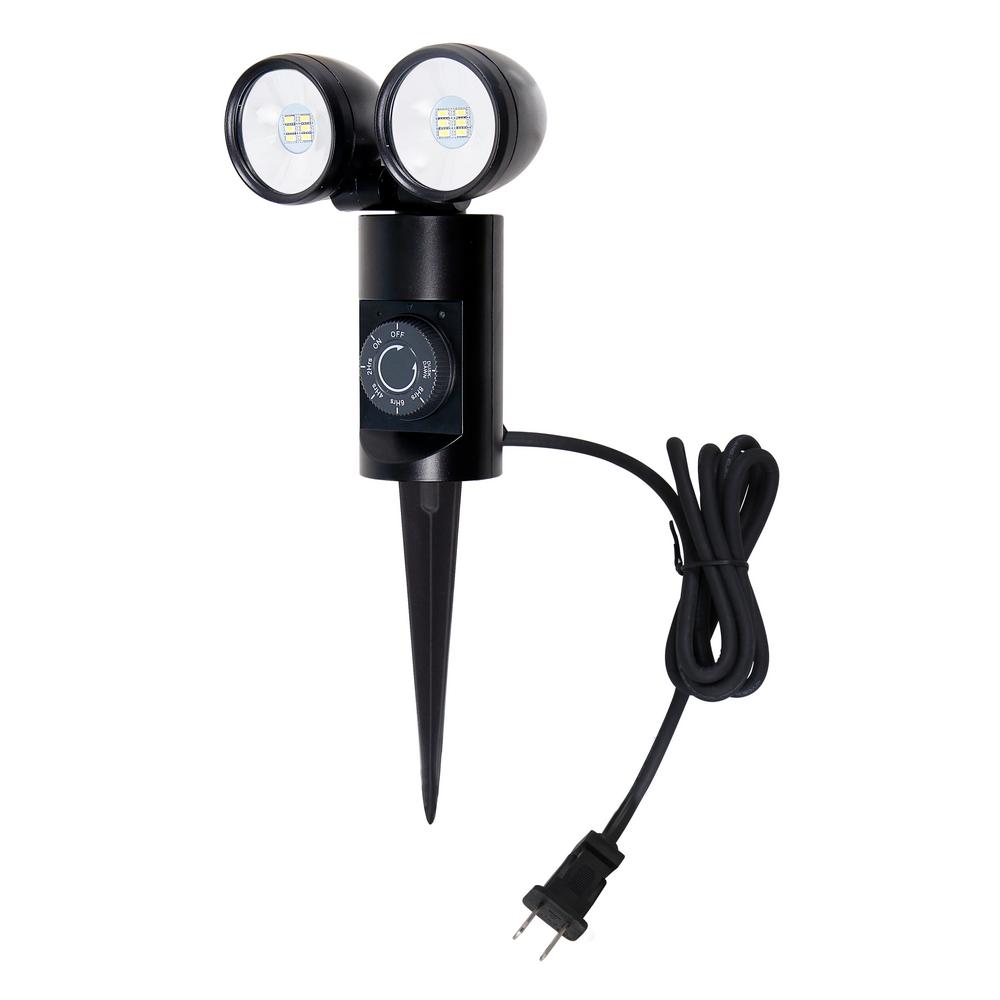 Link2Home 480lm Outdoor Dual Head LED Landscape Stake Light with Timer by Link2Home