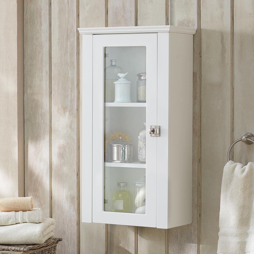 Home Decorators Collection Lamport 18 In W X 33 In H X 9 In D Bathroom Storage Wall Cabinet In White Bh18hcom Wh The Home Depot