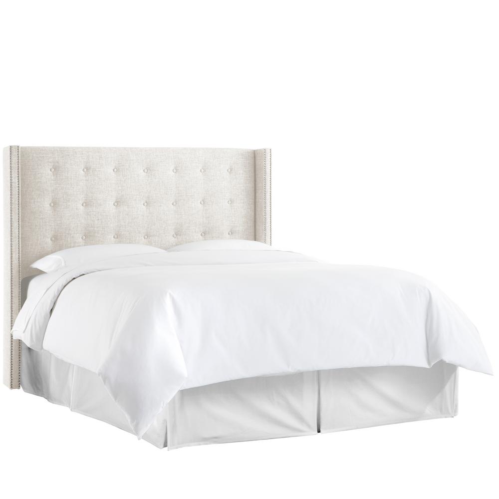 Zuma White Full Nail Button Tufted Wingback Headboard-531NB-PWZMWHT