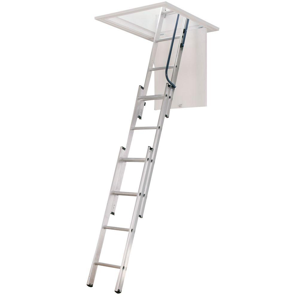 7 Ft 9 Ft 18 In X 24 In Compact Aluminum Attic Ladder With 250 Lb Maximum Load Capacity