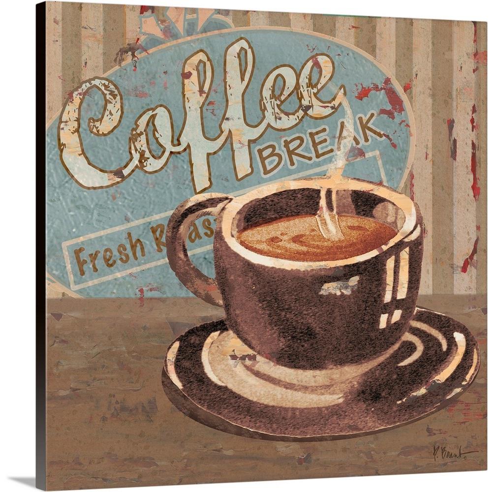 Greatbigcanvas Coffee Brew Sign Iv By Paul Brent Canvas Wall Art 2223552 24 36x36 The Home Depot