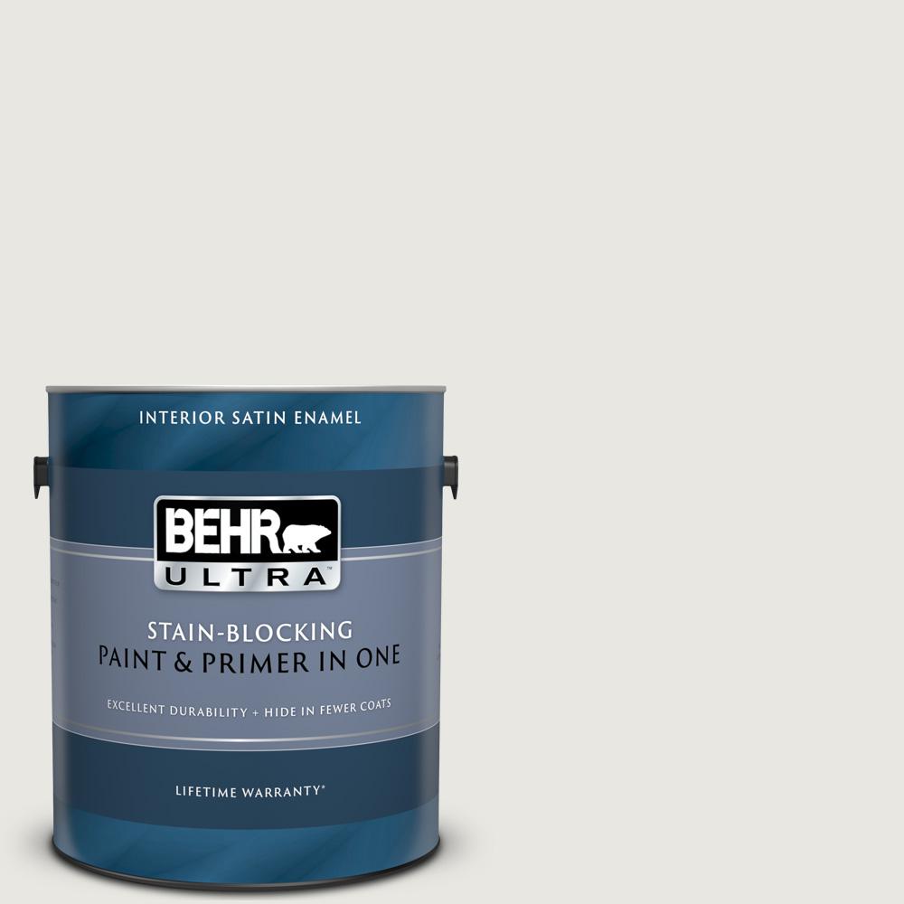 BEHR ULTRA 1 gal. #PWN-64 Silver Dust Satin Enamel Interior Paint and ...