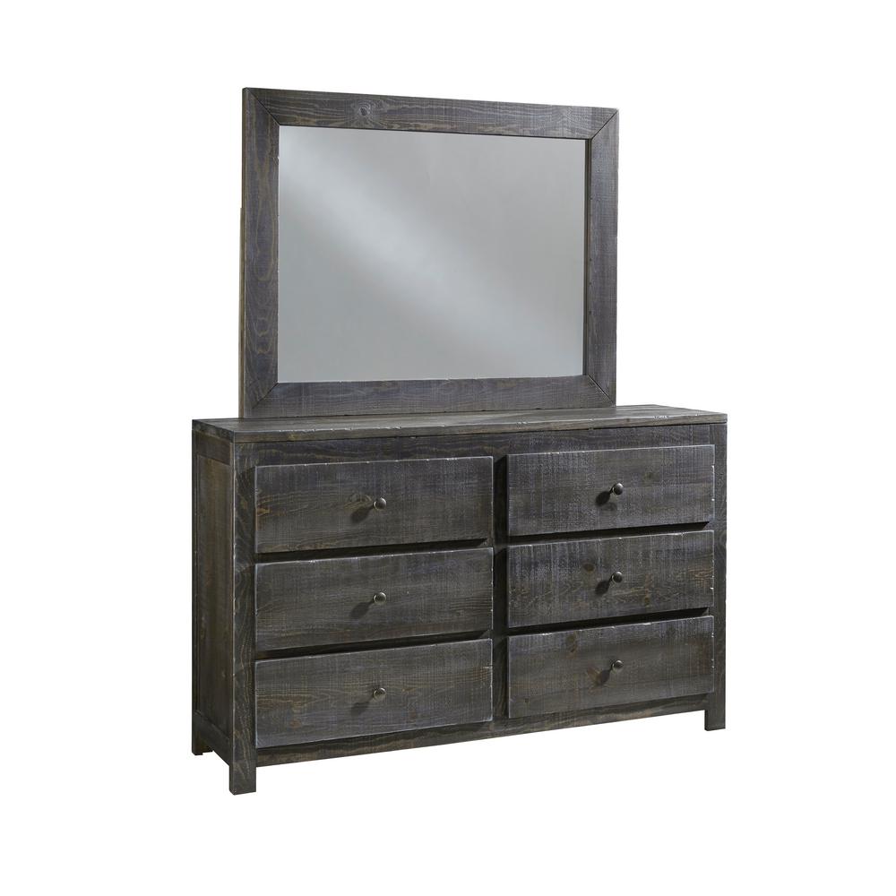 Progressive Furniture Wheaton 6 Drawer Charcoal Dresser With