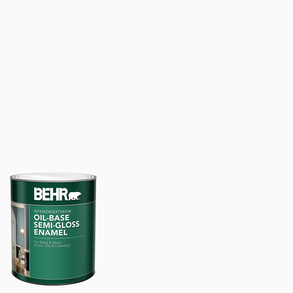 BEHR 1 qt. White OilBase SemiGloss Enamel Interior
