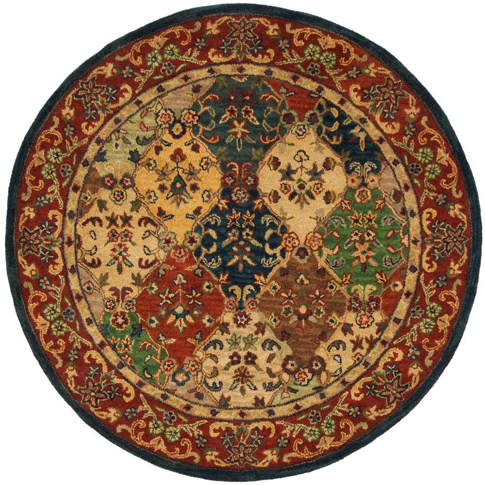 Safavieh Heritage Beige/Burgundy 6 ft. x 6 ft. Round Area Rug-HG911B-6R ...