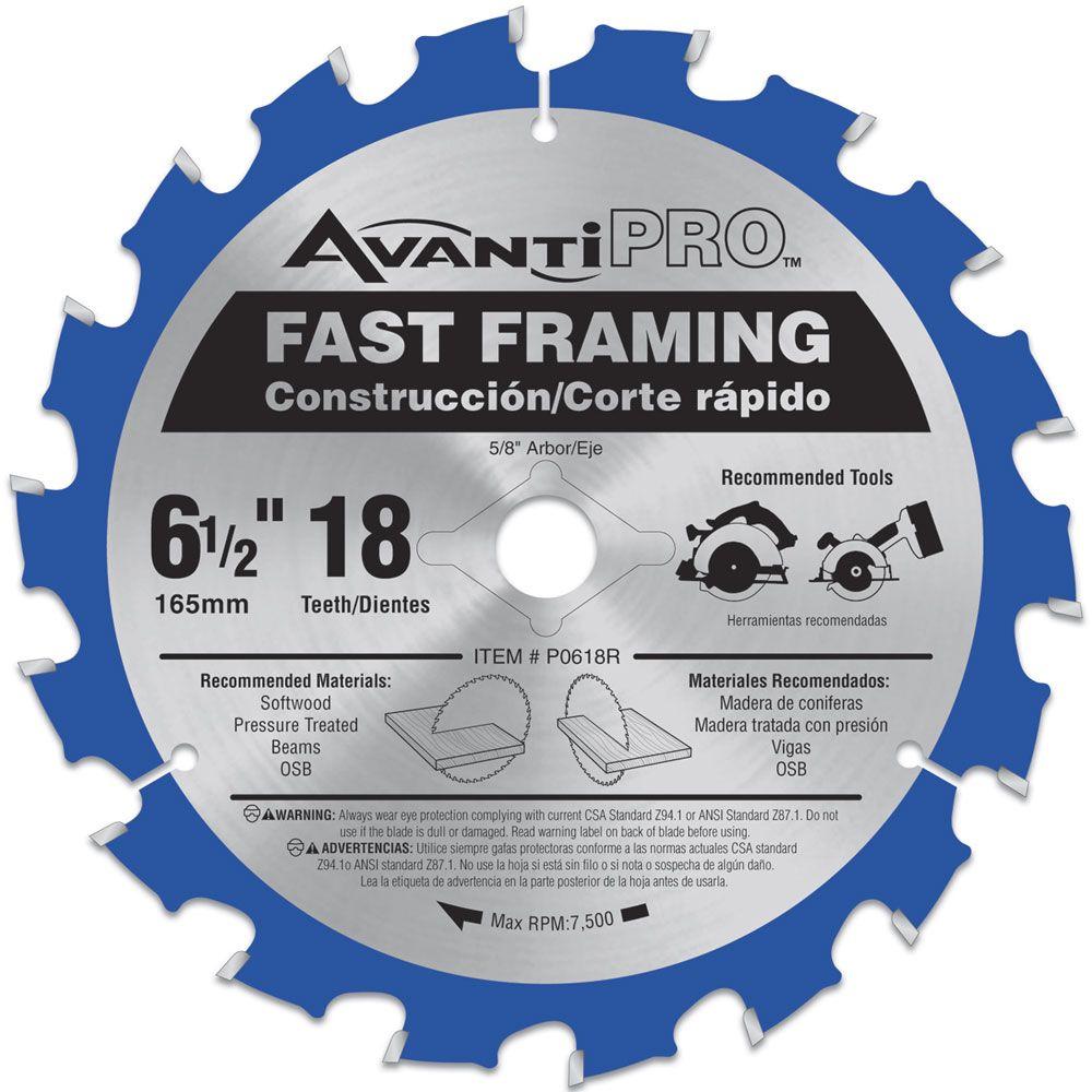Avanti Pro 6-1/2 in. x 18-Tooth Fast Framing Saw Blade-P0618R ...