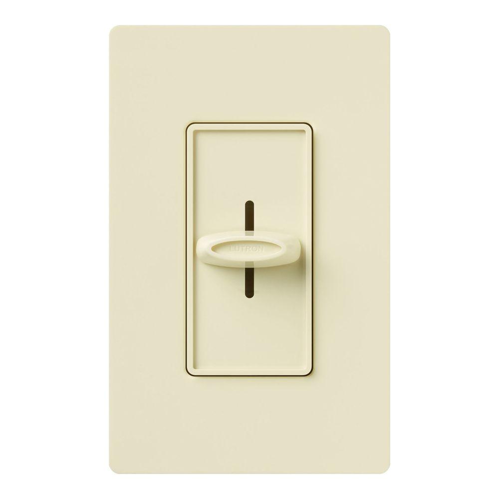 Lutron Skylark 600-Watt Single-Pole Slide-to-Off Dimmer - Almond-S-600H ...