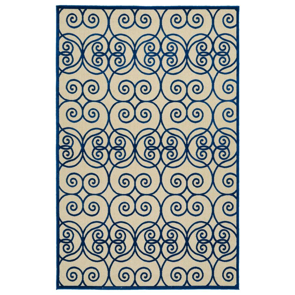 Kaleen Escape Blue 4 ft. x 6 ft. Indoor/Outdoor Area RugESC111746