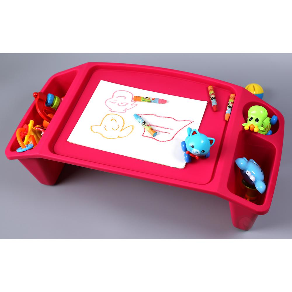 Basicwise Pink Kids Lap Desk Tray Portable Activity Table