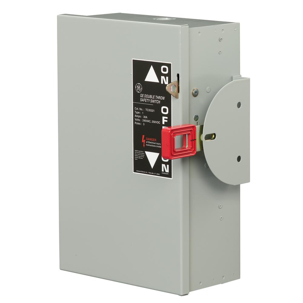 Ge Safety Switch 30 Amp 240-volt Non-fused Double-throw Lockable Cover 