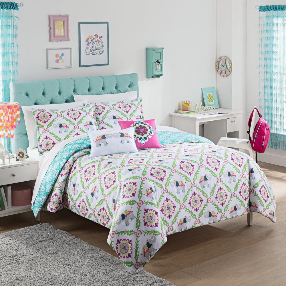 Bollywood 2 Piece Multicolored Twin Comforter Set 16437beddtwnmul