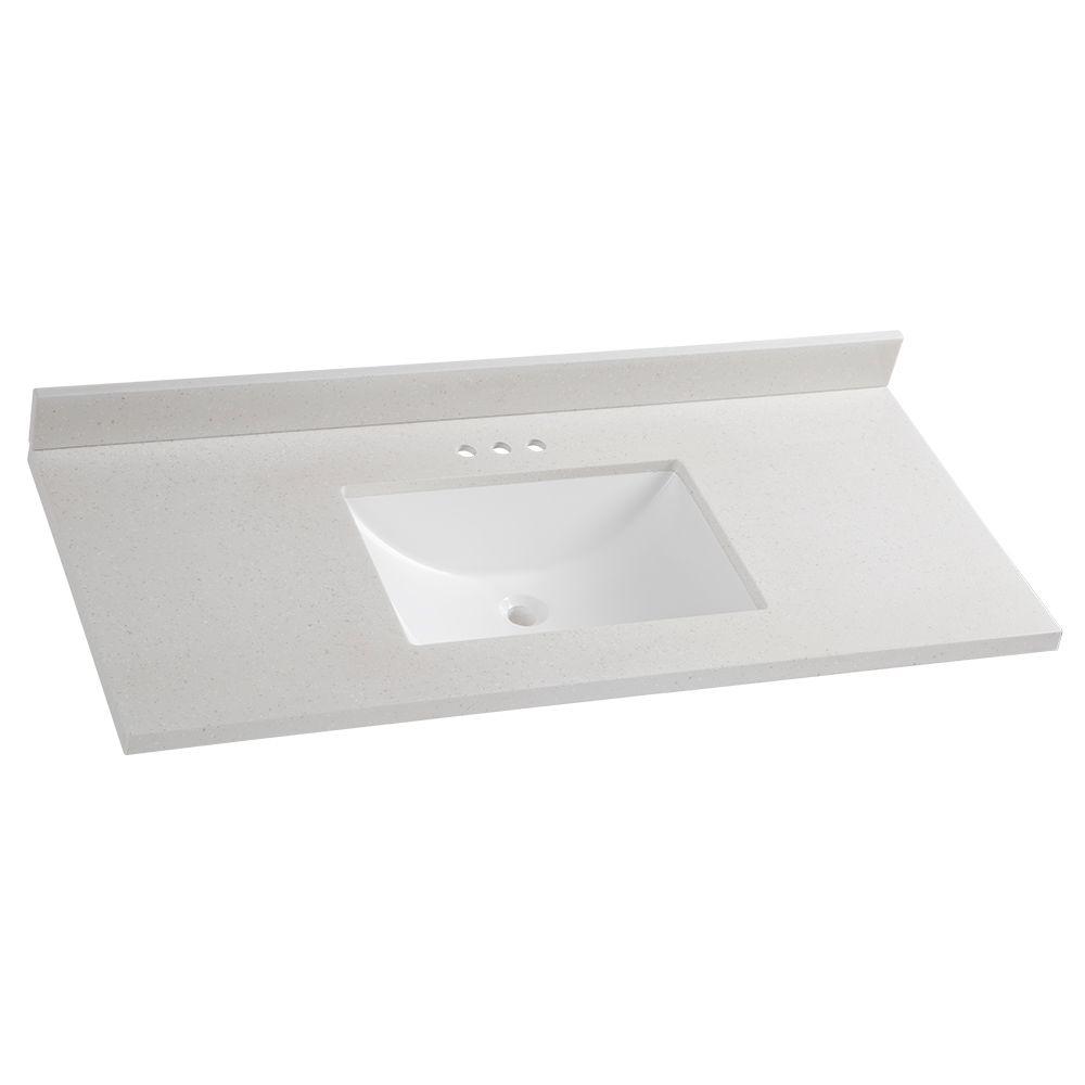 Glacier Bay 49 In W X 22 In D Solid Surface Vanity Top In